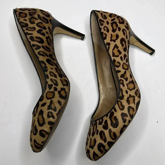 Banana Republic Calf Hair Leopard Ivonne Pumps Sz 6 - Picture 5 of 6